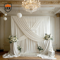 Tissu extensible ignifuge blanc moderne 4 voies en spandex pour décoration de fond de scène de mariage, d'événement, de fête d'anniversaire