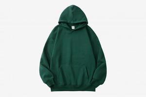 Autumn Casual Mens Hooded Sweatshirt Solid Cotton French Terry Pullover Oversized Hoodie For Daily Wear - Product Image 3