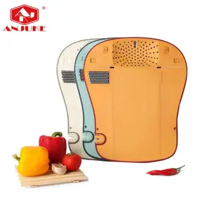 ANJUKE Tabla de cortar 6 en 1 de grado alimenticio, respetuosa con el medio ambiente, plegable, multiusos, de plástico, plegable, para frutas y verduras