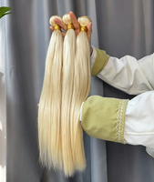 Mèches de cheveux indiens bruts non traités, tissage complet et épais, 24 pouces, double tirage, blond 613, grade 15A
