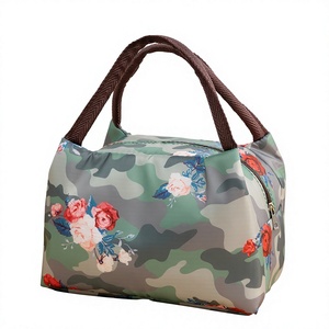 Sac à déjeuner isotherme imprimé avec fermeture éclair, écologique, portable, résistant à l'eau, en nylon, pour le bureau, les étudiants, usage quotidien - Product Image 3