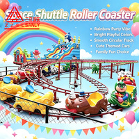 Manège professionnel pour enfants : mini-montagnes russes, train électrique à grande capacité sur rail, thème navette spatiale, pour fêtes foraines en extérieur