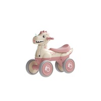 Trottinette à quatre roues pour enfants dinosaure, 1-3 ans, en EVA, voiture d'équilibre, à pousser au pied, nouveau style
