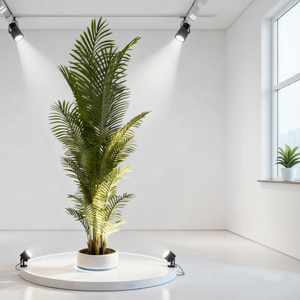 Décoration d'intérieur presque naturelle, petits palmiers artificiels en plastique en pot, bananiers, herbe verte d'intérieur, fleurs, bonsaï pour anniversaire, maison - Product Image 4