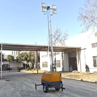Tour d'éclairage mobile d'usine à LED 7m, levage manuel, générateur diesel, alimentation CC, lumière blanche avec indice IP66, angle de faisceau 360°