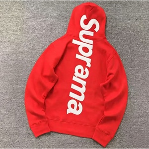 Suprama Men's Black Hooded <b>Sweatshirt</b> 100% cotton Oversized Streetwear Cotton Knitted Back Logo Print Autumn Regular Fit - Product Image 5