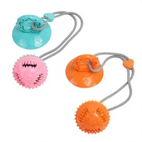 Jouet interactif pour chien avec ventouse, balle à mâcher, distributeur de nourriture, résistant aux morsures, pour soulager l'ennui et l'entraînement, pour usage en intérieur