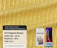 Tissu jersey côtelé doré Begonia Breeze, 240 GSM, largeur 140 cm, pour hauts et robes filles et garçons