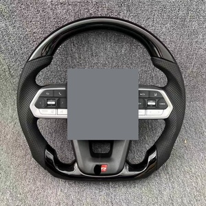 Volante de Fibra de Carbono Real con Botones Negros Estilo GR para Toyota Land Cruiser Lc200 Lc76 Lc79 Lc7O Prado 2003-2021, Actualización a Lc300 - Product Image 3