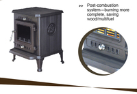 Poêle à bois en fonte à prix avantageux, poêle Godin avec four, bois de chauffage