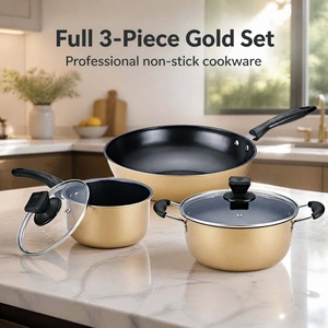 Ensemble de casseroles et d'ustensiles de cuisine antiadhésifs, ensemble de casseroles pratiques pour la cuisine à domicile, produit pour cuisinière à gaz et à induction, utilisation quotidienne - Product Image 1