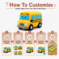 Peluche Bus Scolaire Personnalisée OEM ODM, Jouet en Peluche Véhicule, Emballage Boîte/Sac, Faible MOQ, Fabricant Grossiste Exportateur