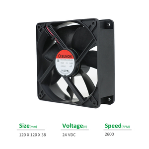 พัดลม SUNON รุ่น EEC0382B2-000C-A99 ขนาด 120x120x38 มม. 24VDC 224mA 5.4W 2600RPM 116CFM แบบลูกปืน สำหรับตู้ไฟฟ้า แกนหมุนตามแนวแกน วัสดุพลาสติก รับผลิตแบบ OEM/ODM - Product Image 2