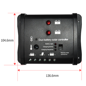 Contrôleur de charge solaire PWM double <span class=keywords><strong>batterie</strong></span> MJOO 20A 12V/24V à reconnaissance automatique pour <span class=keywords><strong>camping</strong></span>-<span class=keywords><strong>car</strong></span>, bateau, caravane, motorhome - Product Image 3