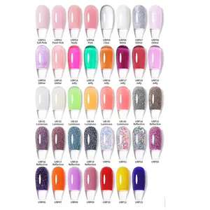 Vernis à ongles en résine UV pure et brillante de longue durée sans HEMA 10ml vernis à lampe à LED OEM de marque privée gel de gelée UV non gratuit