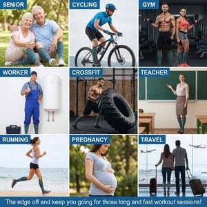Chaussettes de compression personnalisées, chaussettes de compression sportives rayées pour hommes et femmes, course sur piste, endurance, badminton, football, gym, récupération, OEM - Product Image 6