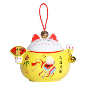 Mini pot en céramique de haute qualité peint à la main <span class=keywords><strong>Maneki</strong></span> <span class=keywords><strong>Neko</strong></span> design Bienvenue personnalisé - Product Image 4