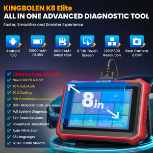 เครื่องมือสแกนระบบเต็มรูปแบบ Kingbolen K8 แบบสองทิศทาง สำหรับรถยนต์ 12V พร้อมสาย OBD2 รับประกัน 2 ปี จากคลังสินค้า USA EU - Product Image 2