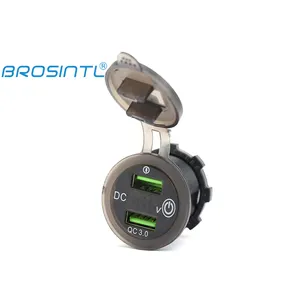 Зарядное устройство BROSINTL BC032KB с двумя портами QC3.0, USB-разъем с сенсорным переключателем ВКЛ./ВЫКЛ. И вольтметром