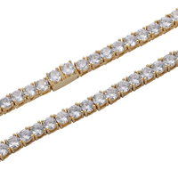 Fermoir à ressort CZ Tennis Chaîne 3mm 4mm 5mm 6mm Laiton Hip Hop Bling Collier Glacé Bijoux