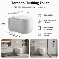 Ensemble de toilettes suspendues en céramique pour salle de bain, cuvette monobloc, chasse d'eau en spirale, siphon en P, montage mural