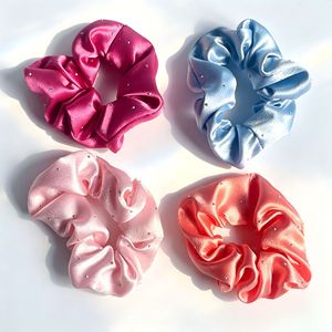 Chouchous en satin style coréen avec strass, élastiques à cheveux étoilés en diamant thermocollé pour femmes - Product Image 2