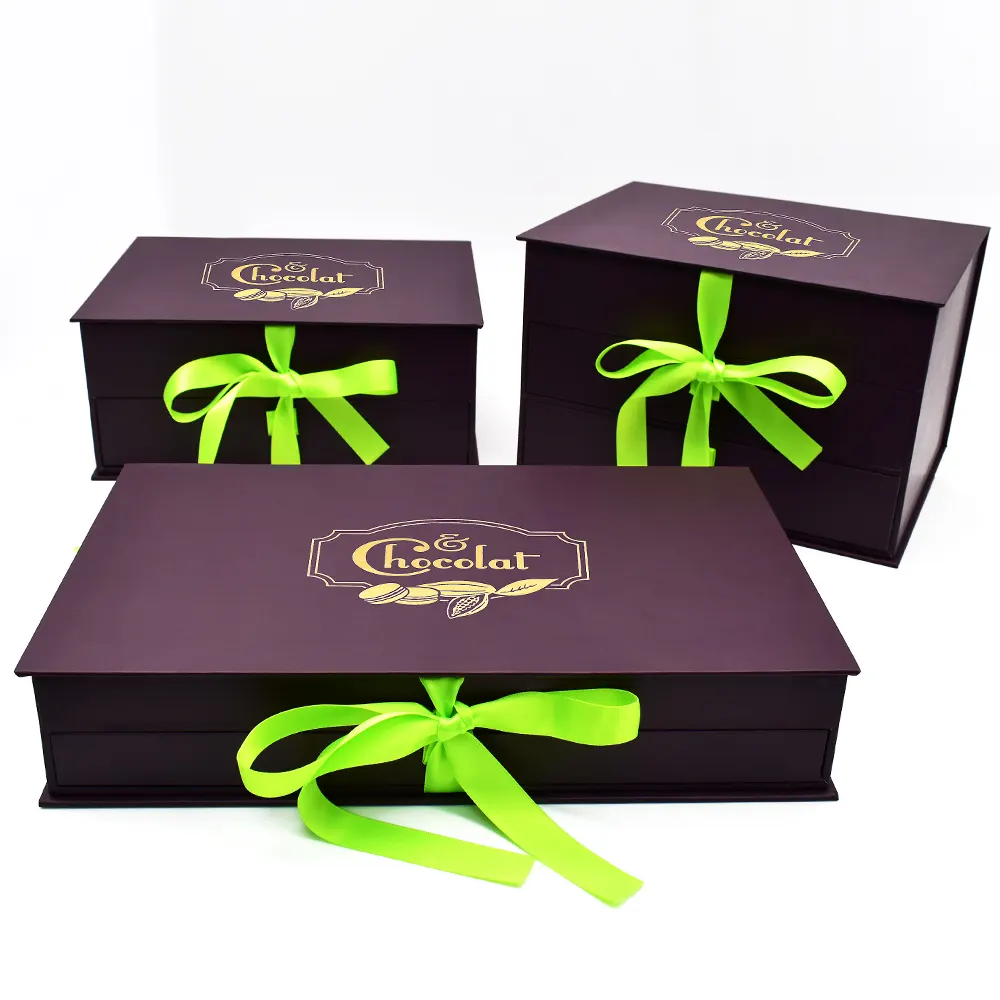 Personalização Do Fabricante Reciclado Caixa De Presente De Embalagem De Chocolate Rígido Com Tampa Para O Amante Do Casamento Do Natal