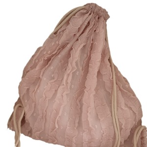 Bolso de Hombro Rosa con Volantes y Cordón, Portátil, para Viaje, Almacenamiento, Estudiante, Gran Capacidad, Correa Única, Primavera 2024 - Product Image 5