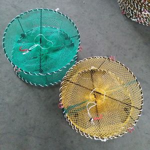 Prix usine 20*45cm plié <span class=keywords><strong>mer</strong></span> utiliser crabe <span class=keywords><strong>poisson</strong></span> crevettes homard attraper des pièges à cage avec cadre galvanisé - Product Image 5
