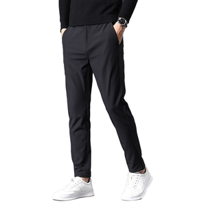 Pantalon décontracté pour homme, taille plus, coupe slim, taille élastique, polyester - Product Image 1