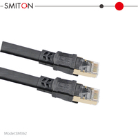 Flat CAT6 CAT7 CAT8 kabel Patch jaringan FTP RJ45 CAT8 kabel Lan