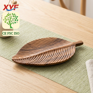 Bandeja de Madera para Frutas con Forma de Hoja, Hecha a Mano, Organizador de Postres, Plato de Madera, Decoración para el Hogar - Product Image 1