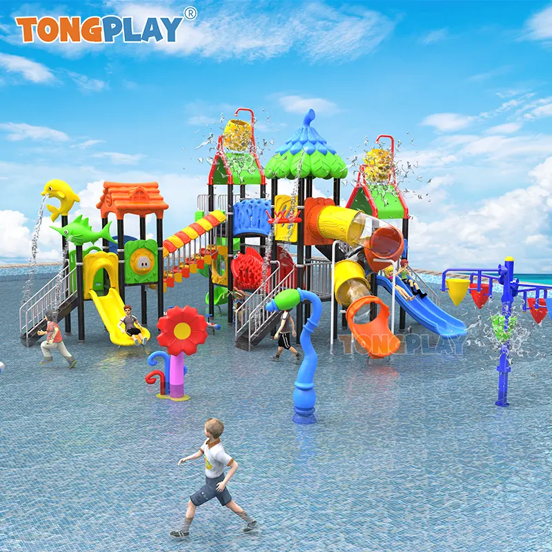 Plastic Material Wholesale Kids Play Park Outdoor Playground Water Slide Water Park Playground Slide For Sale