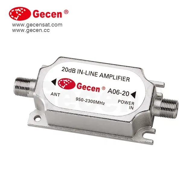 Gecen In-Line Amplifier 24dB Gain 5-2200MHzためCATV SATV Signal A05-20