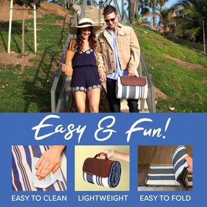 휴대용 어깨 끈과 부드러운 경량 내구성 접이식 방수 아크릴 야외 해변 피크닉 매트 - Product Image 5