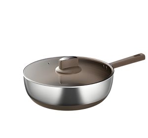 Chảo rán sâu chống dính bằng thép không gỉ phủ lớp titan dày 7 lớp, bán chạy năm 2025, kèm nắp kính phẳng dành cho nhà bếp - Product Image 1