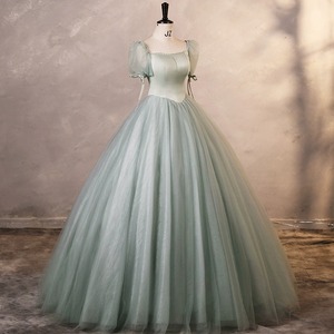 S4769N Nouvelle Robe de Soirée Princesse Vert Clair à Manches Bulles Françaises, Modèle 2026, Idéale pour Examen d'Art Vocal et Spectacle Solo - Product Image 2