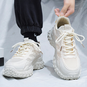 Baskets de sport pour hommes à lacets, respirantes en maille, avec absorption des chocs, semelle épaisse, imperméables - Vente en gros transfrontalière - Product Image 3