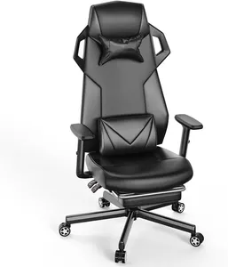 Hot sale south africa all black lumbar massage racing girls swivel gamer chairs ergonomic office gaming chair with footrest