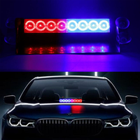 Luces Estroboscópicas LED para Automóvil B004, Lámparas de Señalización Rojas/Azules/Amarillas/Blancas, Luz de Advertencia Intermitente de Emergencia para Parabrisas, 12 V