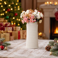 Vase de table imprimé en 3D texturé, de luxe, esthétique, Art Déco, minimaliste, écologique, cuit à haute température, Pâques