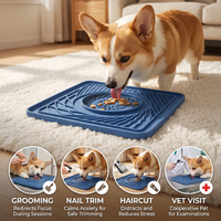Tapis de léchage en silicone pour chiens et chats, anti-anxiété, gamelle anti-glouton antidérapante pour l'entraînement et la distribution lente de nourriture avec ventouses