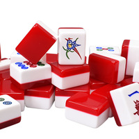 Tuiles de Mahjong Sacrées en Acrylique de Qualité Supérieure - Jeu de Mahjong Grand et Moyen Format avec Marquage Manuel, Boîte en Bois pour Usage Domestique
