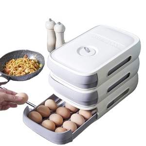 New Reusable Drawer Type Egg Storage Box Kitchen Refrigerator Stackable Tray Eggs Storage Box