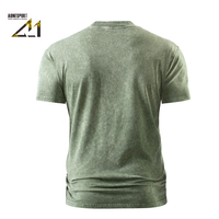 T-shirt ample délavé pour homme, 300 g/m², 100 % coton, style vintage streetwear, service OEM de personnalisation de logo