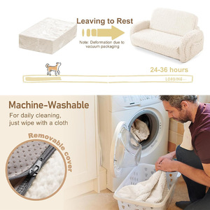 Giving Tree <b>Kids</b> Folding <b>Sofa</b> Cream Color 2 Year And Above Foldable Baby <b>Sofa</b> For Children's Room - Product Image 3