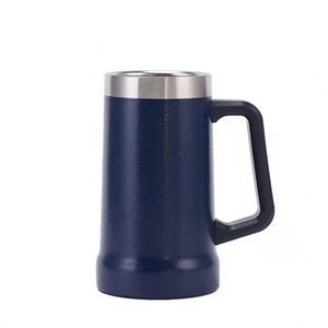 Tasse à bière isotherme personnalisée 24 oz en acier inoxydable avec poignée - Product Image 5