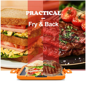 Tostadora multifuncional <span class=keywords><strong>para</strong></span> <span class=keywords><strong>microondas</strong></span>, <span class=keywords><strong>sandwichera</strong></span> y gofrera con diseño inalámbrico antiadherente de acero inoxidable <span class=keywords><strong>para</strong></span> uso doméstico - Product Image 4