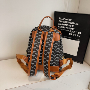 Nouveauté 2025 – Petit sac à dos unisexe classique en PU souple imprimé géométrique, imperméable, en polyester, avec fermeture éclair, portable et polyvalent - Product Image 5