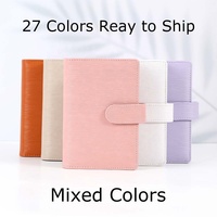 Yihe Personal Best Selling Saffiano Epi Leather 27 Colored A6 30MM Gold 6-Ring Bound Budget Binder Journal Notebook Cover